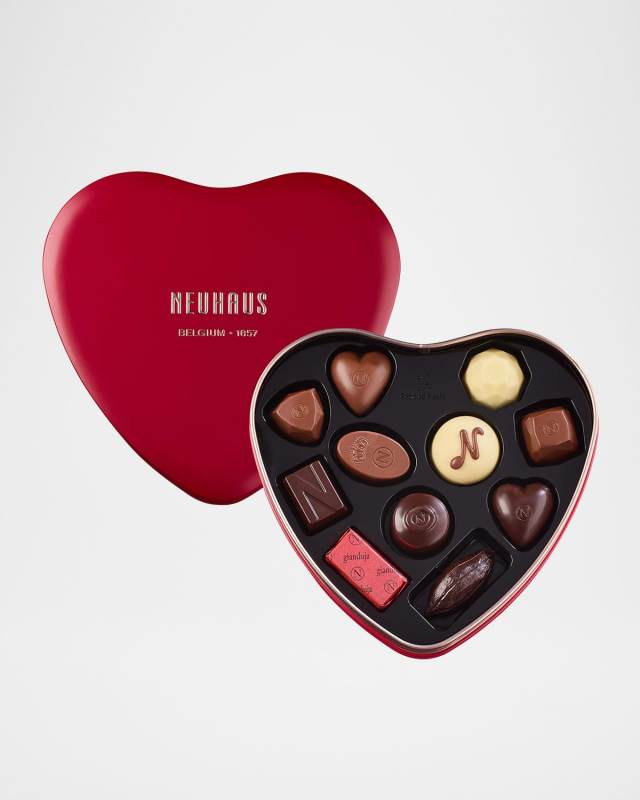 11-Piece Assorted Chocolates in a Red Tin Heart - Valentine's Day 2025
